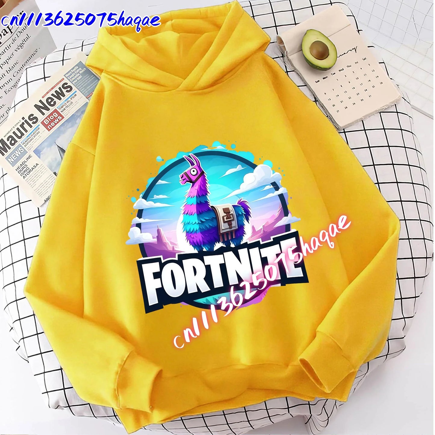 Sweatshirts Fortnite Novos para Criança, Hoodie com Estampado de Personagem de Jogo em Desenho Animado, Tops Casuais de Outono, Roupa de Inverno para Meninos Bebés