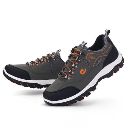Autumn And Winter Models, Men's Waterproof Hiking Shoes, Outdoor PU Leather Sports Shoes, Wear-Resistant,  Walking, Tactical