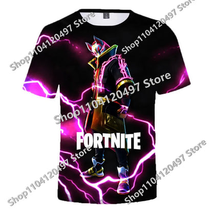 Japanese Anime Fortnite Summer T-shirt for Men Women Battle Royale Short-Sleeved Casual Comfortable Loose Harajuku Streetwear