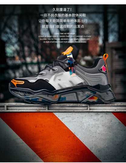 Luxury Men's Sneakers Casual Breathable Trainer Race Fashion Loafers Running Shoes for Male Tenis