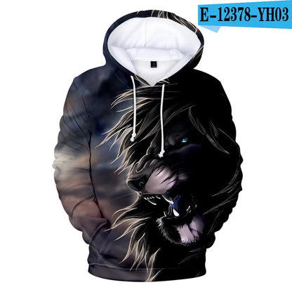 Classic Dolphins tigers wolves galloping horses animal 3D Print Hoodies Long Sleeve Sweatshirts Adult/Child Casual Pullovers