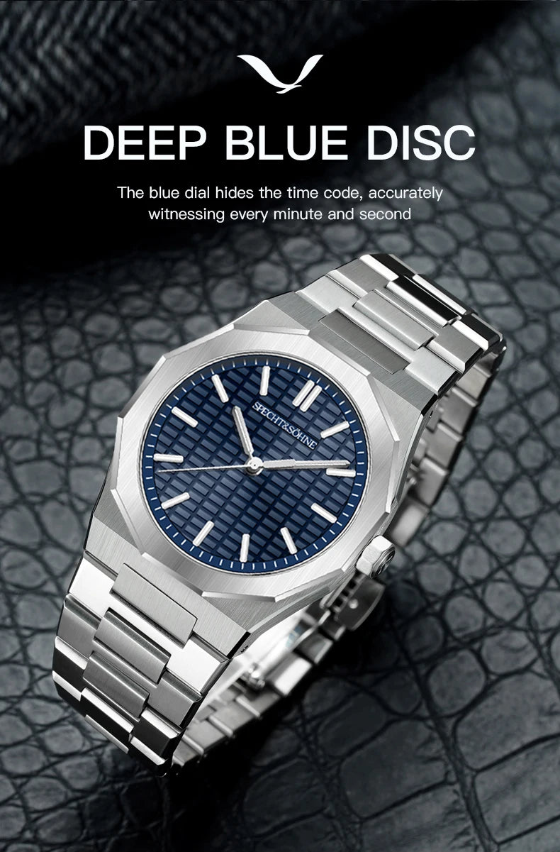 Novo relógio de pulso masculino Specht & Söhne 2026, raro e elegante, ultrafino, 38MM, em aço, cristal de safira, quartzo VH31