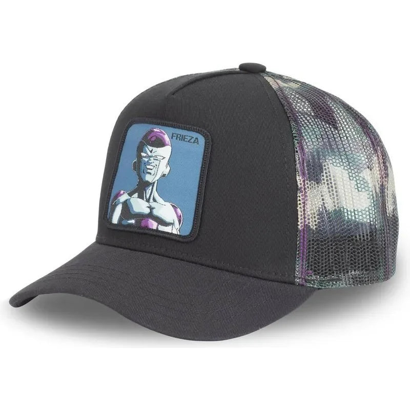 Dragon Ball Buu Goku Cap Ljetna muška kapa s ravnim vrhom i šiljastim obodom, s vezenim uzorkom, hip-hop stil, sunčana vizira, podesiva trucker mrežasta kapa