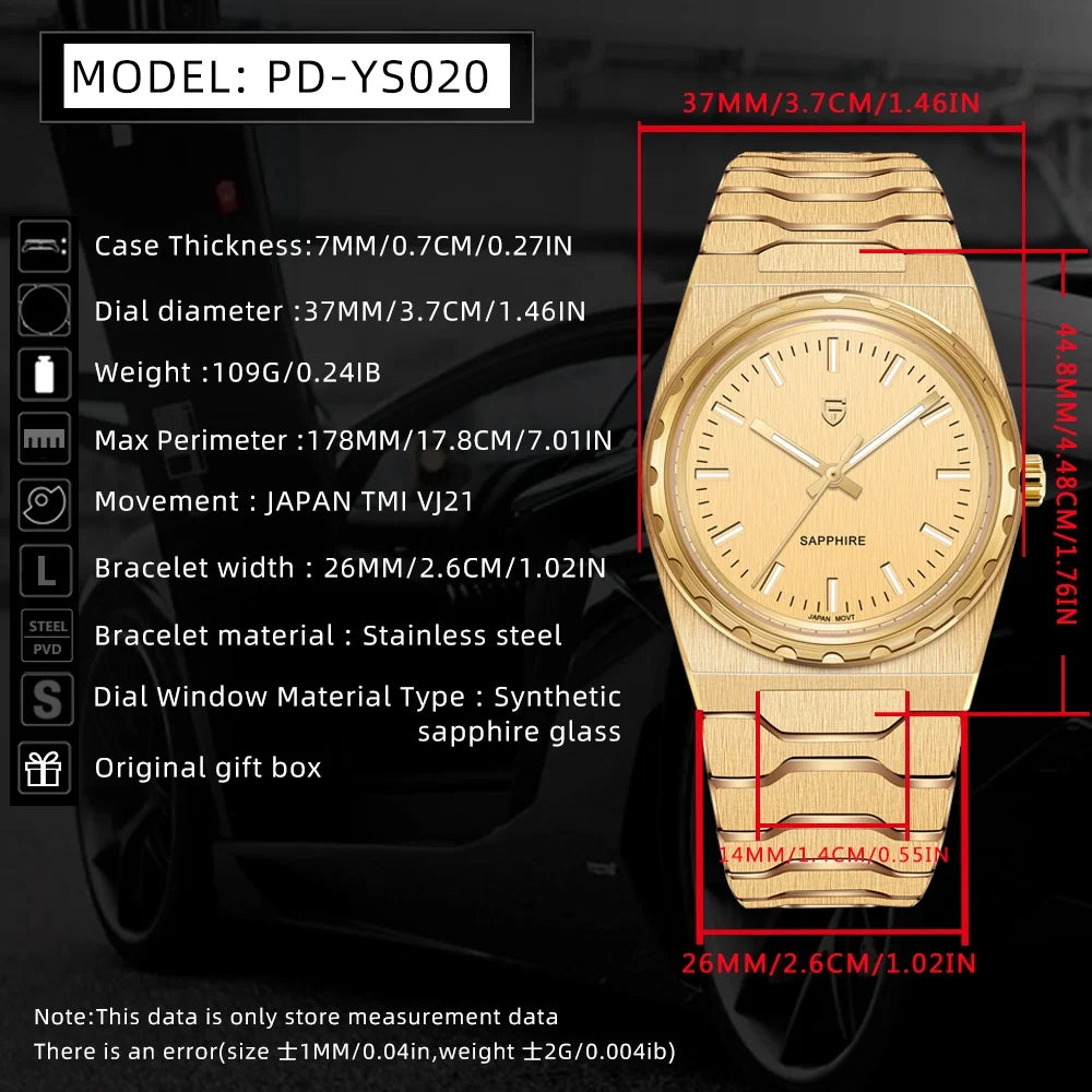 PAGANI DESIGN 2026 New Thin 7mm Fashion Men's Quartz Watch 10Bar Waterproof Stainless Steel Sapphire C3 Upgrade V2 reloj hombre
