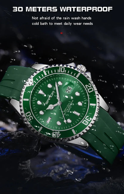 SANDA 7018 Hot Sell Men Quatrz Watch Sport Mens Watches Top Brand Luxury Waterproof Silicone Quartz Clock Men Relogio Masculino