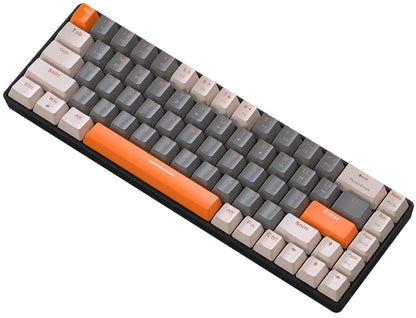 FREEWOLF K68 Mechanical Keyboard, Bluetooth Wireless, Blue and Red Switches, Hot-swap, Small Size Mini Keyboard