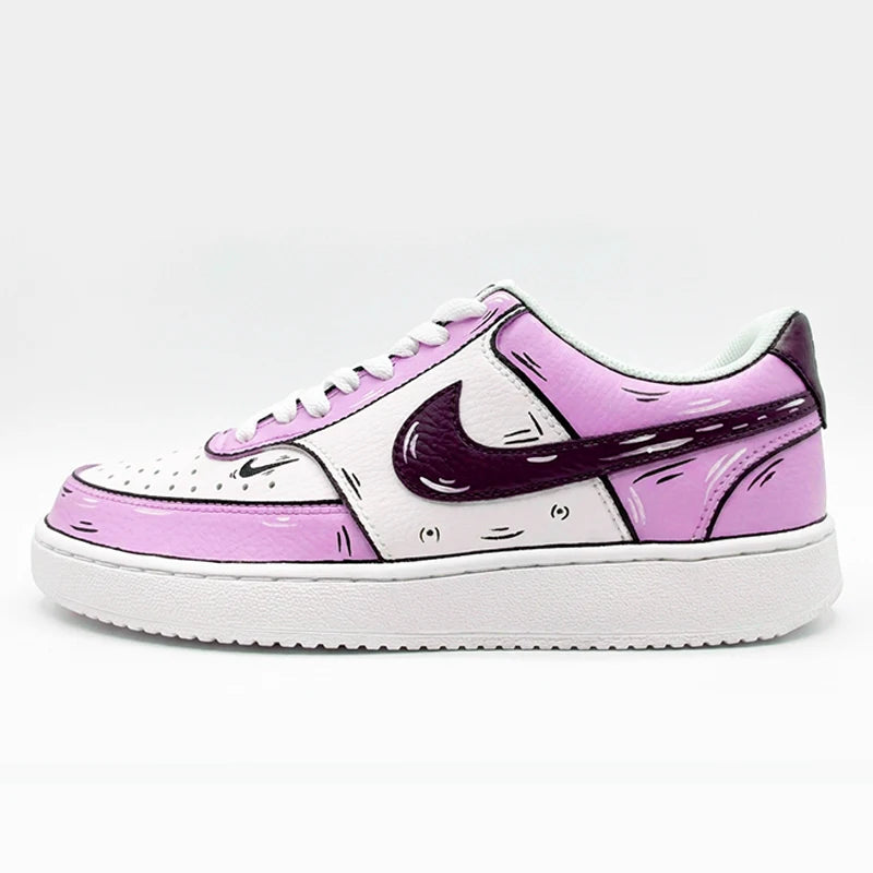 Custom Sneakers Custom Sneakers NIKE COURT VISION  Messy Line Design Couple Matching Shoes Unisex Low-Top Skate  retro shoes