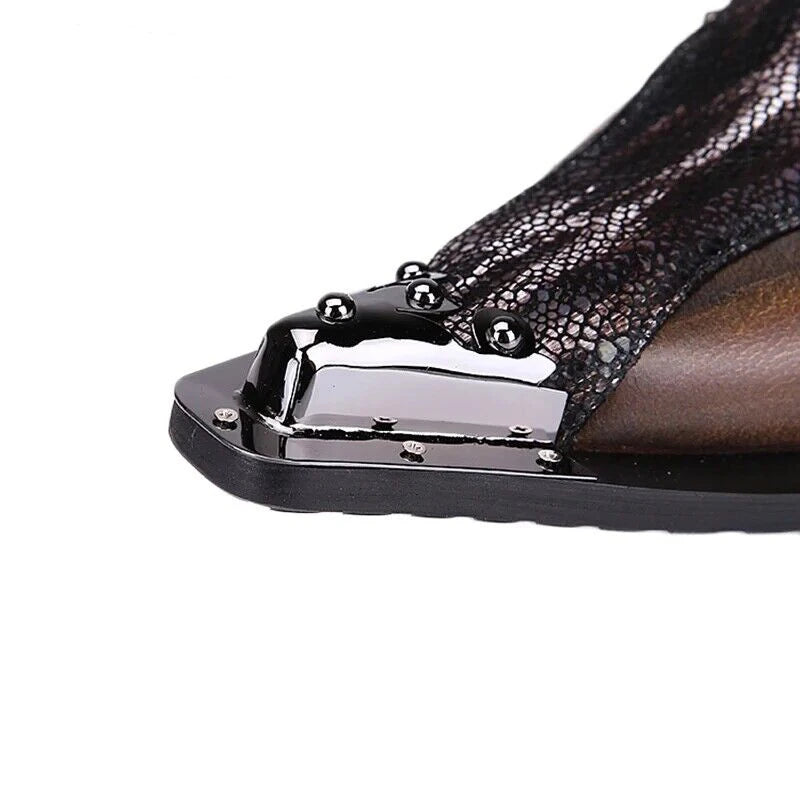 Men Luxury White Gold Metal Toe Oxford Elegant Loafers Slip On Dress Shoes Formal Wedding Party PU Leather Shoes Size 38-46
