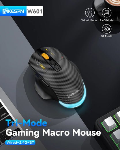 Rato Gaming Sem Fios Bluetooth, 12800 DPI, Rato RGB com Fio/Sem Fios com 7 Botões Programáveis, para PC e Portátil, Gaming