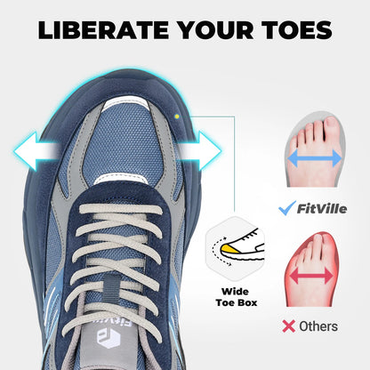 Fittington Wide Shoes For Man Walking Shoes Casual Sneakers Orthopedic Shoes Arch Support for Plantar Fasciitis Neuropathy