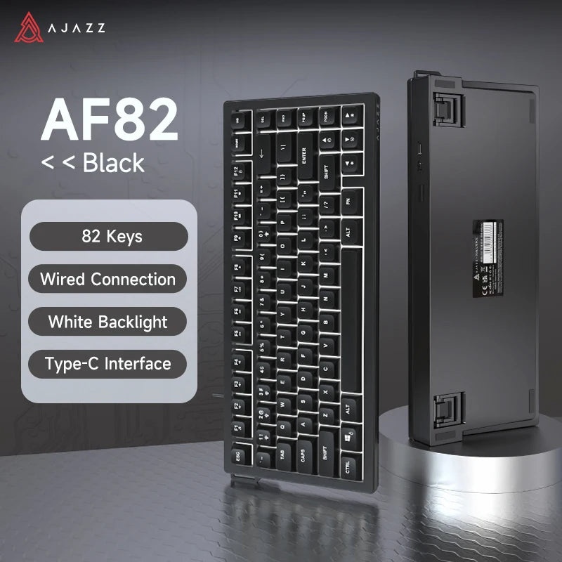 Ajazz AF82 Series 75% Layout Wireless Keyboard with 4000mAh Battery Low Profile Keys Bluetooth Tri-Mode Connectivity RGB