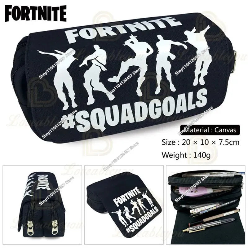 Anime Pencil Bag Kawaii Fortnite Pencil Case Large Capacity Waterproof Handheld Cosplay Pencil Pouch Office Stationary Gift Toy