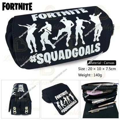 Anime Pencil Bag Kawaii Fortnite Pencil Case Large Capacity Waterproof Handheld Cosplay Pencil Pouch Office Stationary Gift Toy