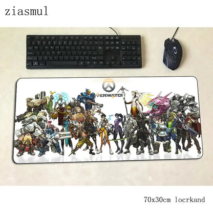Tappetino mouse Overwatch cartoon per computer 700x300x3mm, tappetino gaming grande Indie Pop per mouse e tastiera, giochi PC gamer da scrivania