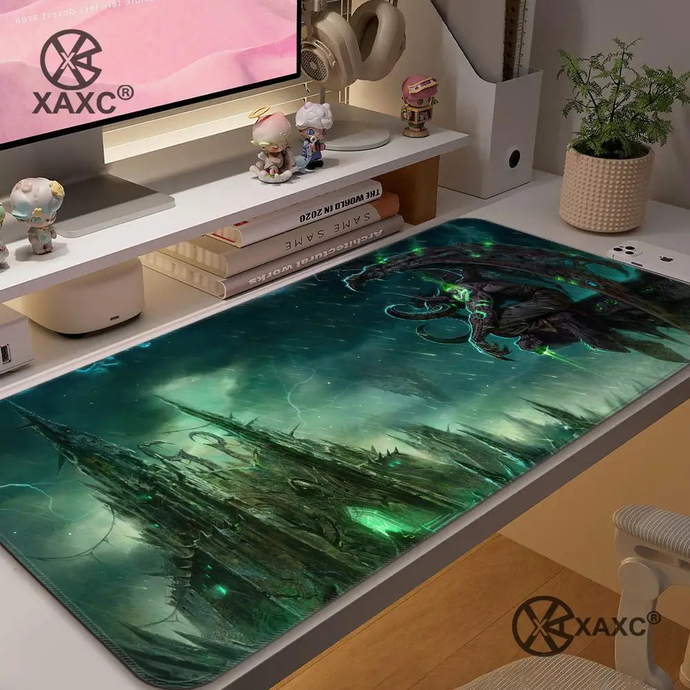 Lich King World Of Warcraft XAXC podloga za miša, velika podloga za tipkovnicu i miš za radni stol, neklizajuća gumena gaming podloga za miša, podloga za miš za prijenosno računalo