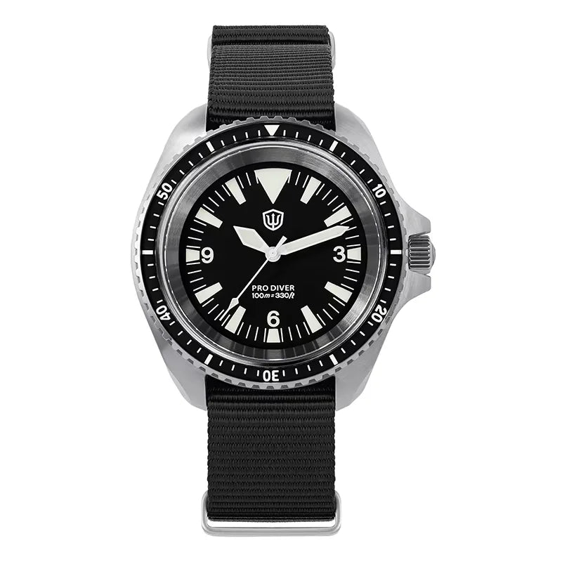 Watchdives WD1980 V3 Quartz Watch VH31 Sweep Movement Sapphire Vintage Watch 100m Waterproof Stainless Steel Luminous Mens Watch