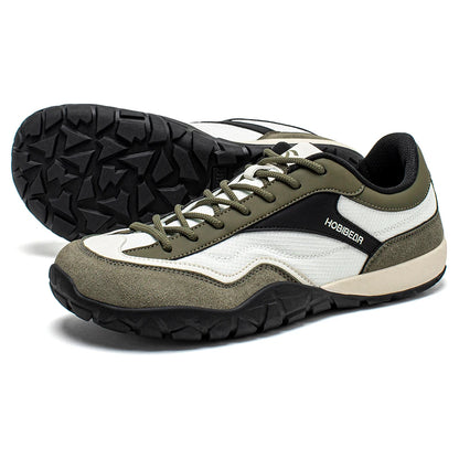 HOBIBEAR Wide Width Hiking Shoes Unisex Trekking Trail Running Sneakers Retro Non-Slip Lace-Up Walking Shoes