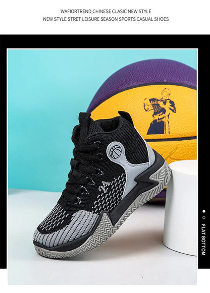 Large Size High Top Sports Shoes Men's Casual Breathable Comfortable Thick Bottom Basketball Shoes Running Shoes