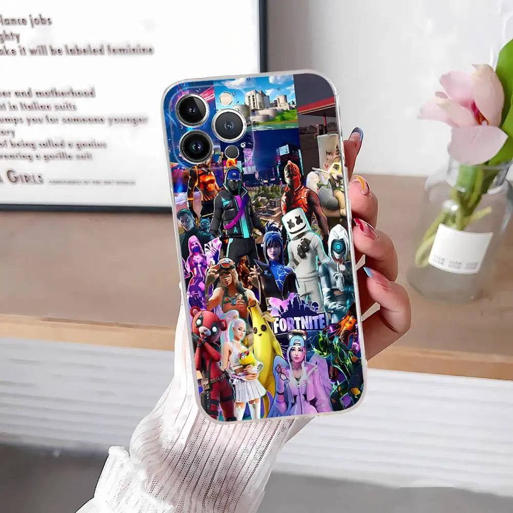 F-Fortnites-Cools maska za telefon za iPhone 17 16 15 14 13 12 11 Pro Max Plus, mekana navlaka, personalizirani DIY