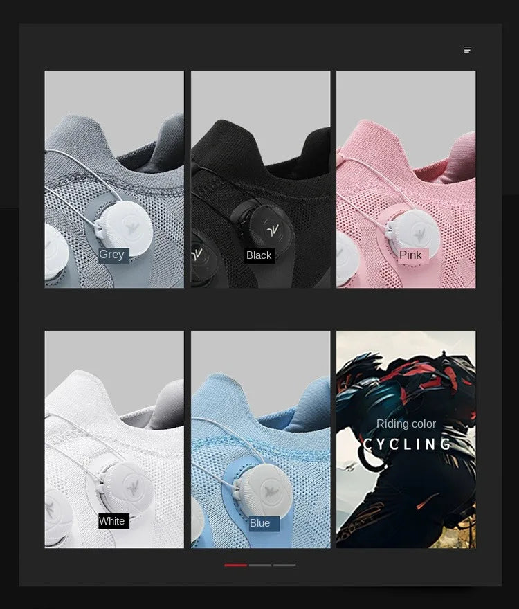 Cycling shoes road bike unisex, HsYixin breathable SPD self-locking non-slip racing road bike shoes flat MTB bicycle sneakers