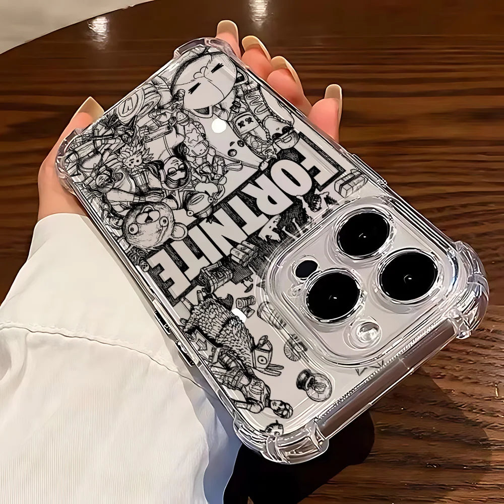 Capa de telemóvel Fortnite para Samsung Galaxy S26 S25 S24 S23 S22 S21 S20 Edge FE Ultra Plus 4G 5G, em TPU transparente antiqueda