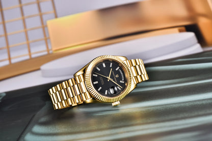 PAGANI DESIGN 2026 New Gold Green 40MM Date Week Men's Watches Automatic Watch Men AR Sapphire Glass NH36A Mechanical Wristwatch