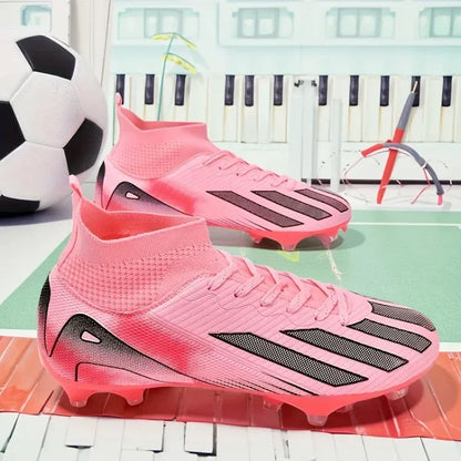Men New TF Football Boots Sneakers Society Turf Grass Ultralight Male Soccer Shoes Comfortable Ankle Football Shoes Futsal Fast