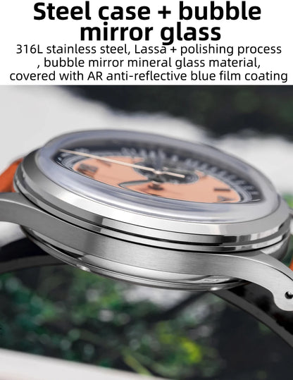 ADDIESDIVE Reloj Hombre  Multifunctional Chronograph Watch VK64 Leather Watch 10Bar Waterproof Mens Quartz Watches часы