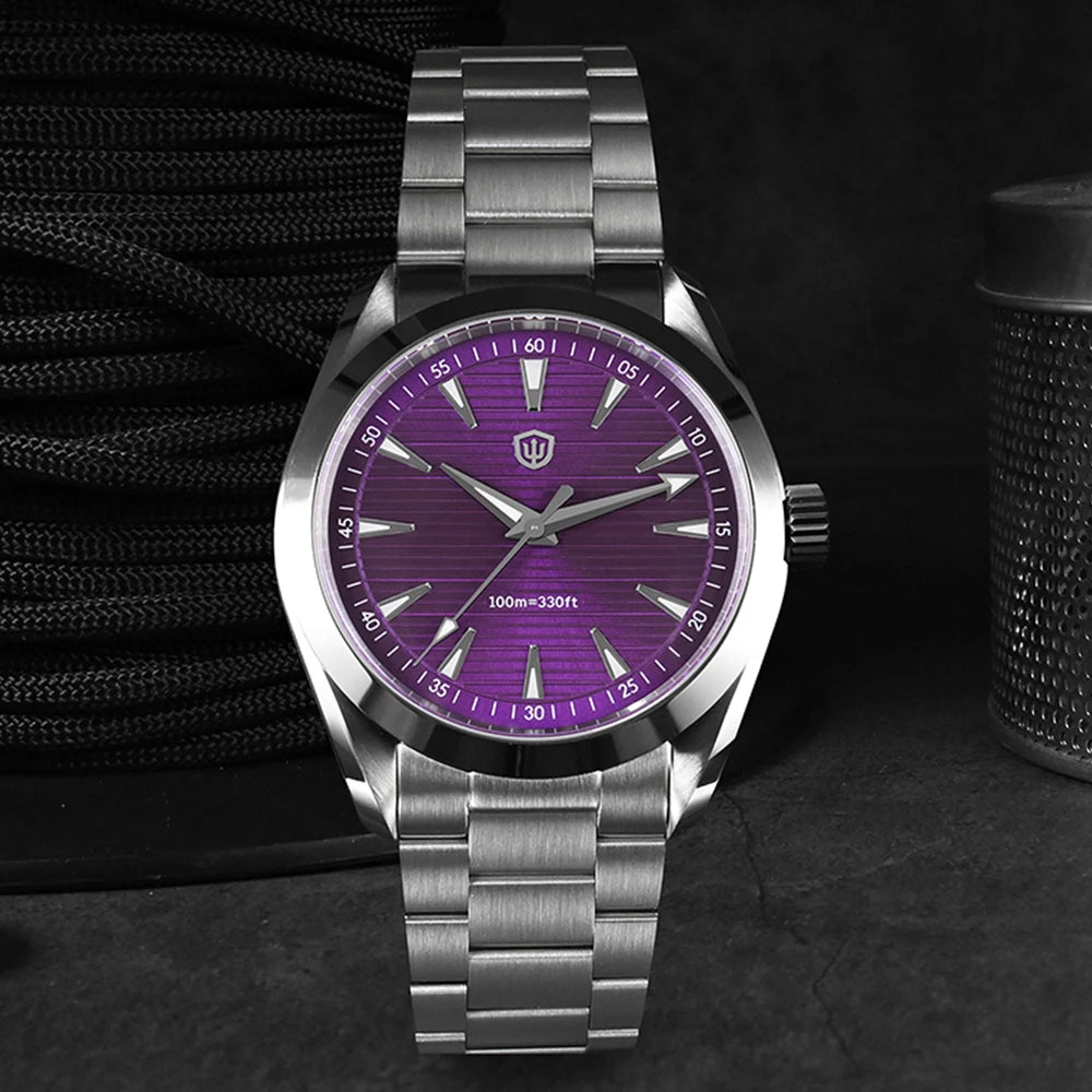 Watchdives WD0006 Watch VH31 Sweep Second Movement Domed Sapphire Crystal BGW9 Luminous 10Bar Waterproof 38mm Vintage Watches