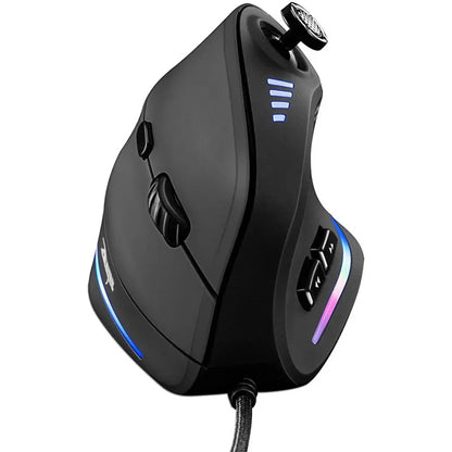 BOW Wired Gaming Mouse 12-Button Programmable RGB Gaming Mouse, 10000 DPI Ergonomic Vertical Gaming Mouse for PC & Laptop
