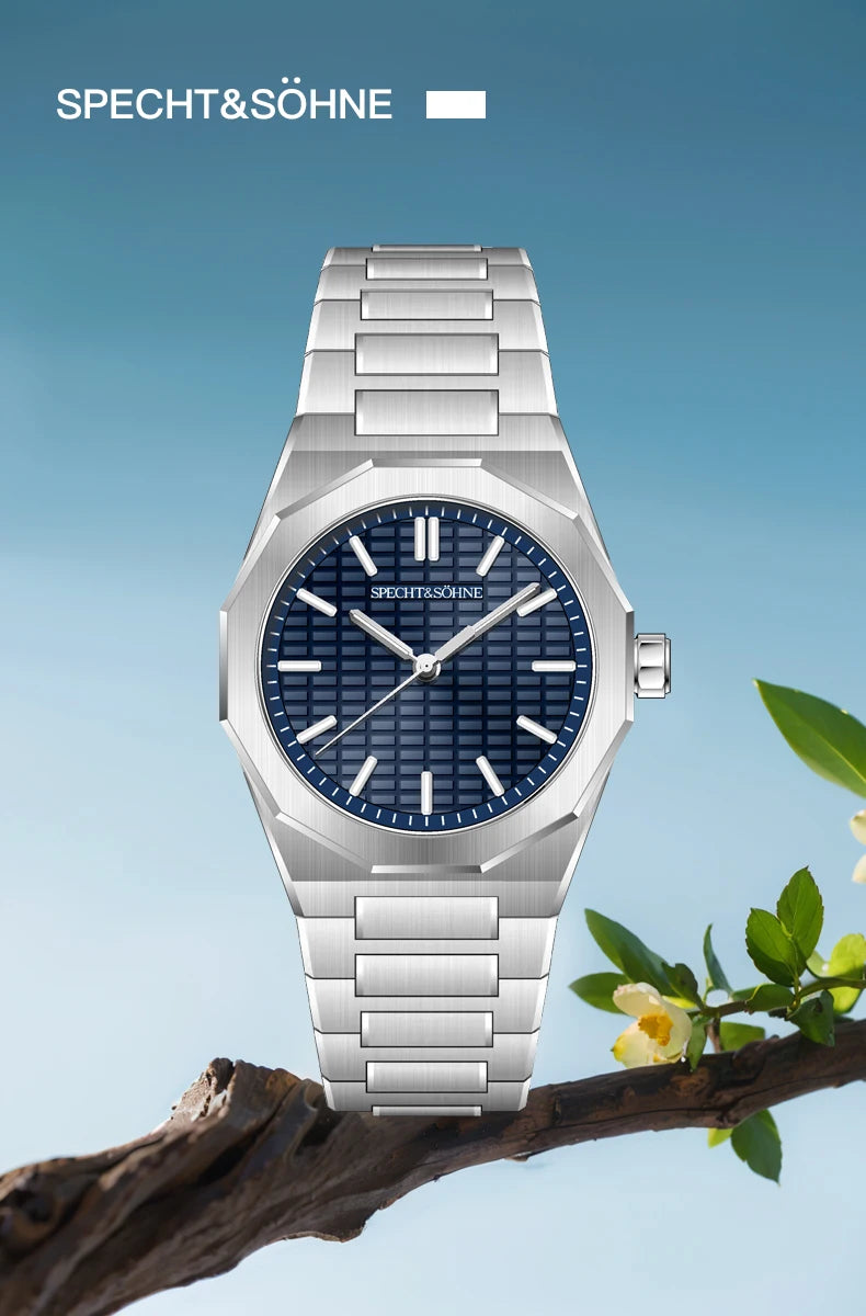 Novo relógio de pulso masculino Specht & Söhne 2026, raro e elegante, ultrafino, 38MM, em aço, cristal de safira, quartzo VH31