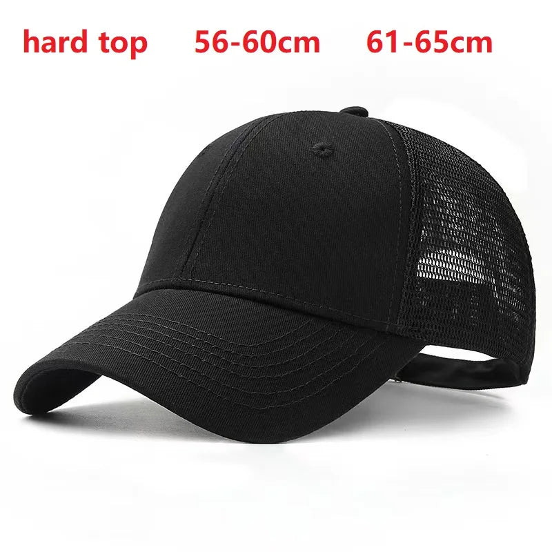 Baseball Hats for Big Head Plus Size Men Women Mesh Outdoors Sport Caps Dad Oversize Trucker Cap 56-60cm 60-65cm