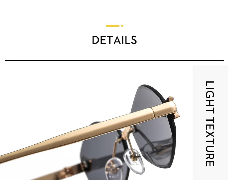 Frameless Rhombus Personalized Women's Sunglasses,Elegant And Versatile Classic Sunglasses Luxury And High-End Sunglasses UV400.