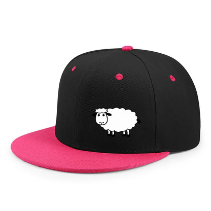 Casquette de baseball unisexe ajustable - Casquette de style urbain à visière plate avec motif de mouton : un accessoire décontracté, polyvalent et personnalisable