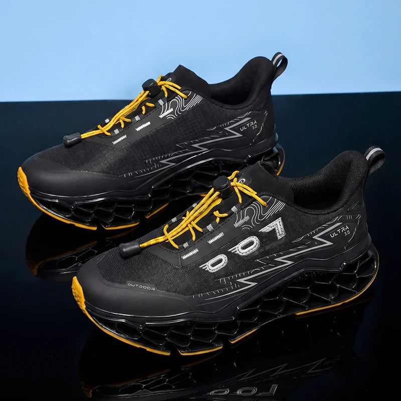 Summer Hot Selling Professional Mens Sports Shoes Marathon 3D Printed Sole Running Shoes Foot Protecting Commuting Walking Shoes