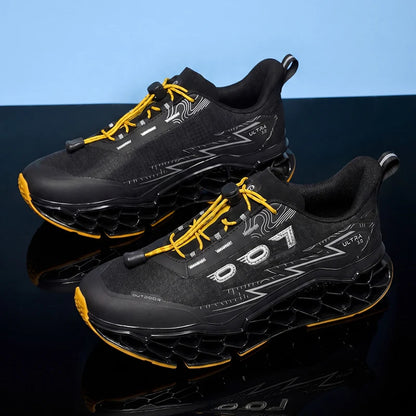 Summer Hot Selling Professional Mens Sports Shoes Marathon 3D Printed Sole Running Shoes Foot Protecting Commuting Walking Shoes