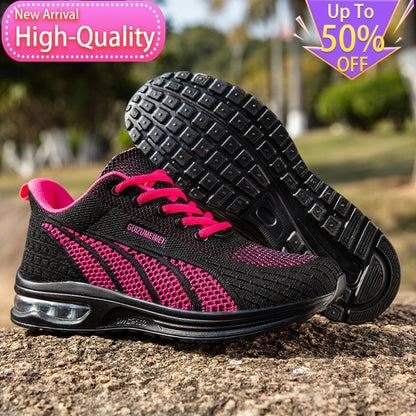 New Summer Rebound Womens Sports Shoes Lightweight Shock-absorbing Running Shoes Marathons Foot Protection Balance Walking Shoes