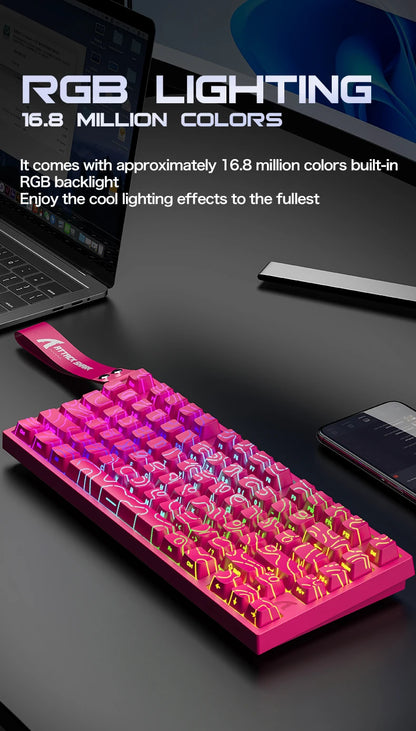 ATTACK SHARK R82HE Gaming Keyboard Magnetic 75% Wired 8000Hz Rapid Trigger ProGamer Keyboard, 0.005mm RT Accuracy, 0.08ms Latency