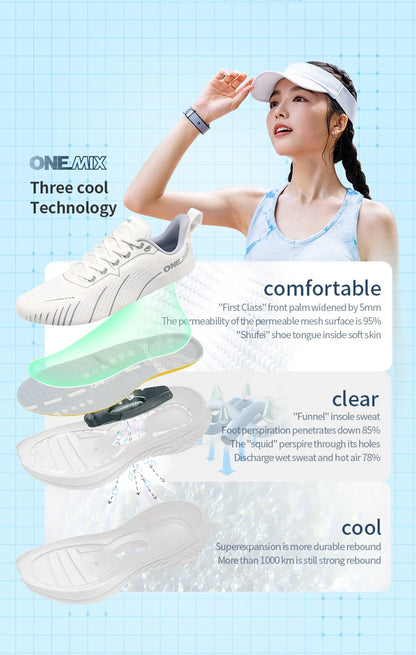 ONEMIX New Top Cushioning Running Shoes for Man Athletic Training Sport Shoes Outdoor Non-slip Wear-resistant Sneakers for Men