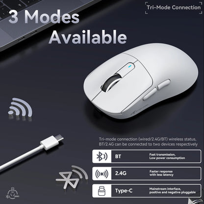Attack Shark X3/X3 Pro Wireless Gaming Mouse, 26K DPI PixArt PAW3395, Tri-Mode Bluetooth 5.2/2.4G/Wired, 49g Ultralight Gaming Mouse for PC