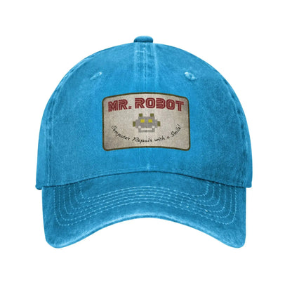 Računalo sa Sourires, anime, smiješni Mr Robot, prilagođeni retro kaubojski oprani bejzbolski kape za muškarce, traper kapa za sunce, hip hop kapa