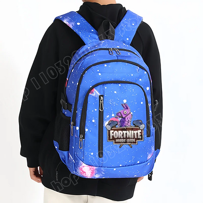 Fortnite Starry Sky Backpack Large Capacity Waterproof Laptop Bag Game Character Print Student Pack Boy Girl Back to School Bag