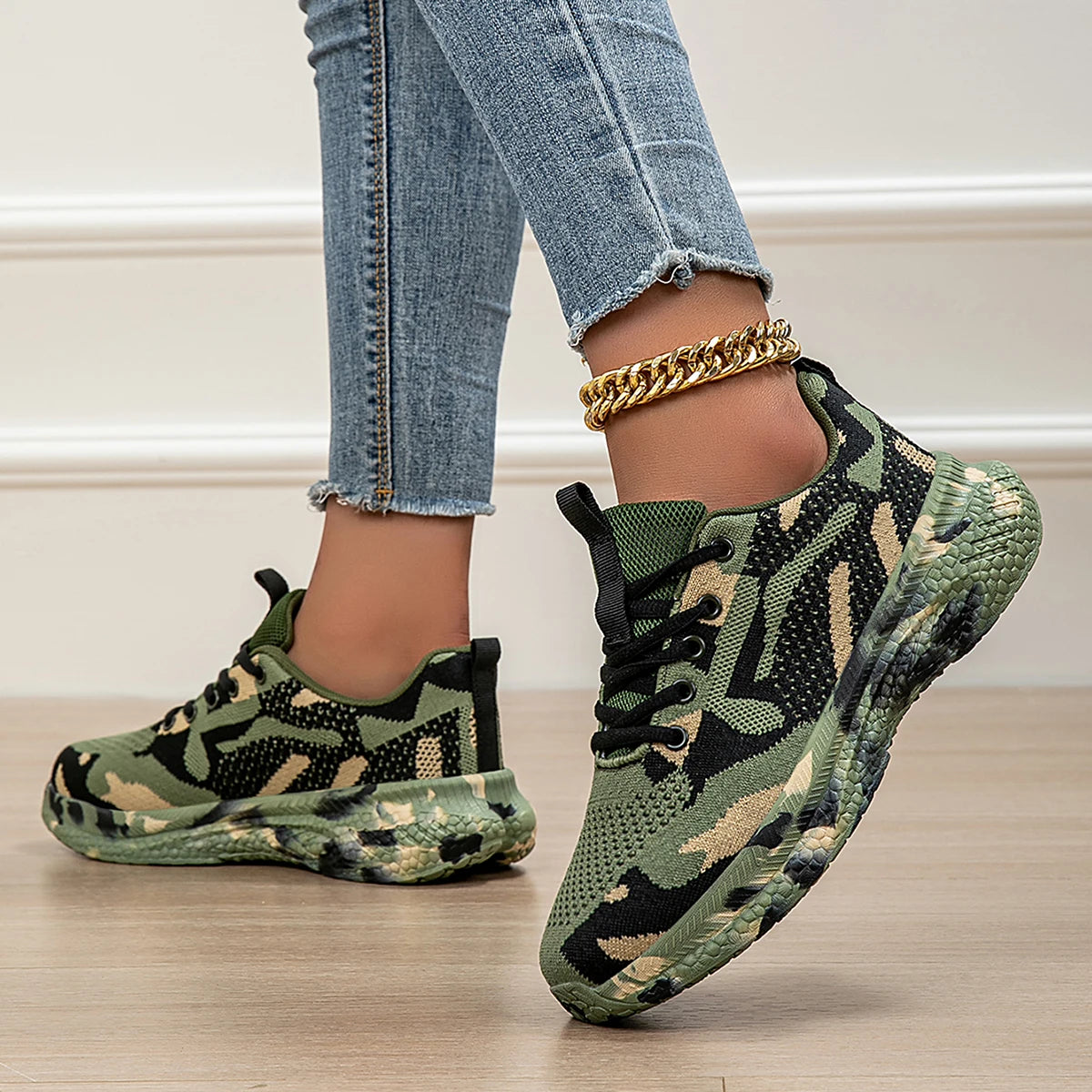 Camouflage Shoes Four Seasons New Mesh Breathable Sports Shoes Youth Students Casual Shoes Outdoor