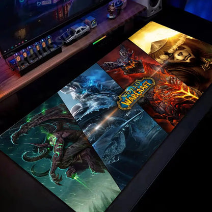 Naturlig Horde Alliance-musemåtte i gummi, stor skrivebords- og tastaturmåtte til computer, HD World Of Warcraft gaming-musemåtte med hurtig overflade og låst kant