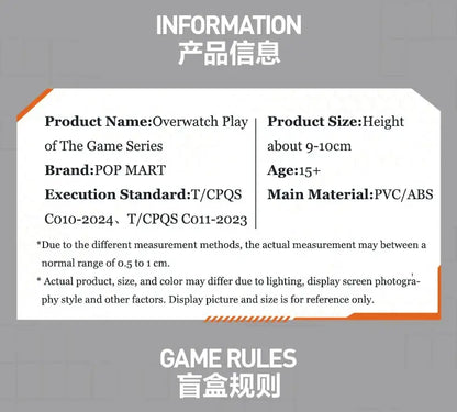POP MART Overwatch Play of The Game Series Blind Box Mystery Box Toys Kawaii Ornaments Figurines Home Decor Desktop Model Dolls
