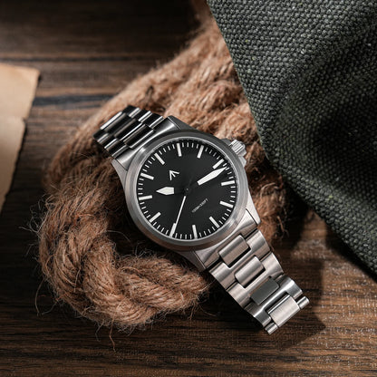 MILITADO ML18 Quartz PVD 316L Steel Sapphire VH31 Sweep Second Movement Sapphire BGW9 Lume 100M Waterproof Men Wristwatch