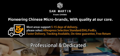 San Martin 36/39/42mm SN0144 JianZhan Dial Gada Watch Miyota 9015 Original Design Men Luxury Dress Automatic Mechanical Watches