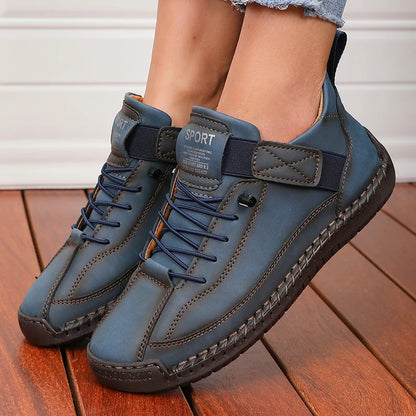 Handmade Leather Women Loafers Casual Comfortable Soft Soled High-quality Motorcycle Boots Fashionable British Tennis Nude Boots