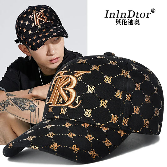 Boné de basebol estilo casal 2025 com estampado e bordado coreano para mulher, para festa ao ar livre, quatro estações, boné masculino
