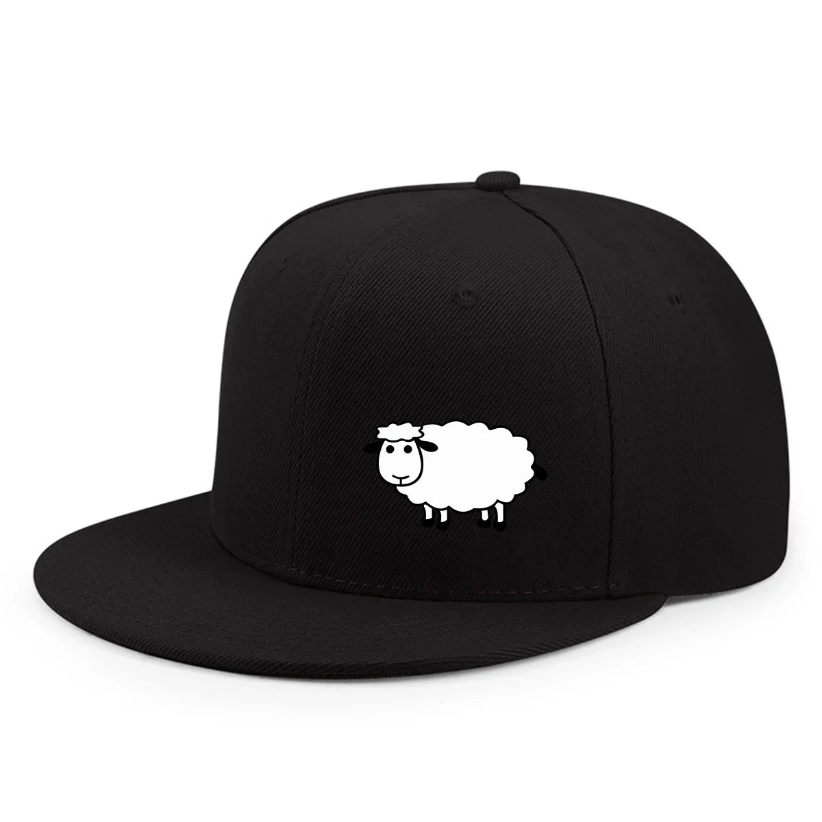Casquette de baseball unisexe ajustable - Casquette de style urbain à visière plate avec motif de mouton : un accessoire décontracté, polyvalent et personnalisable